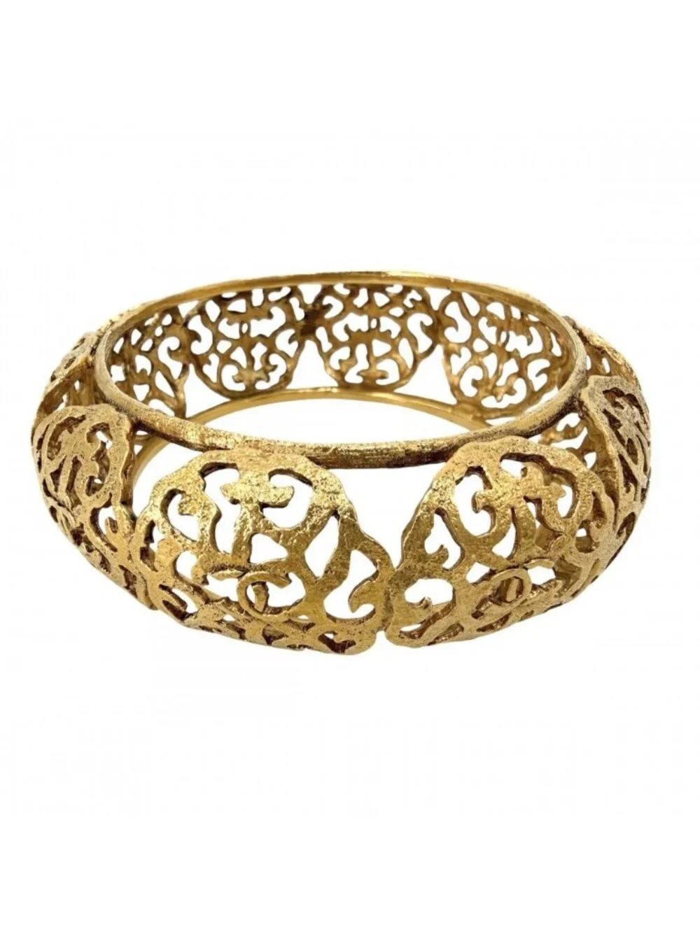 Chanel Big Bangle CC Logo Bracelet 2 5 Gold